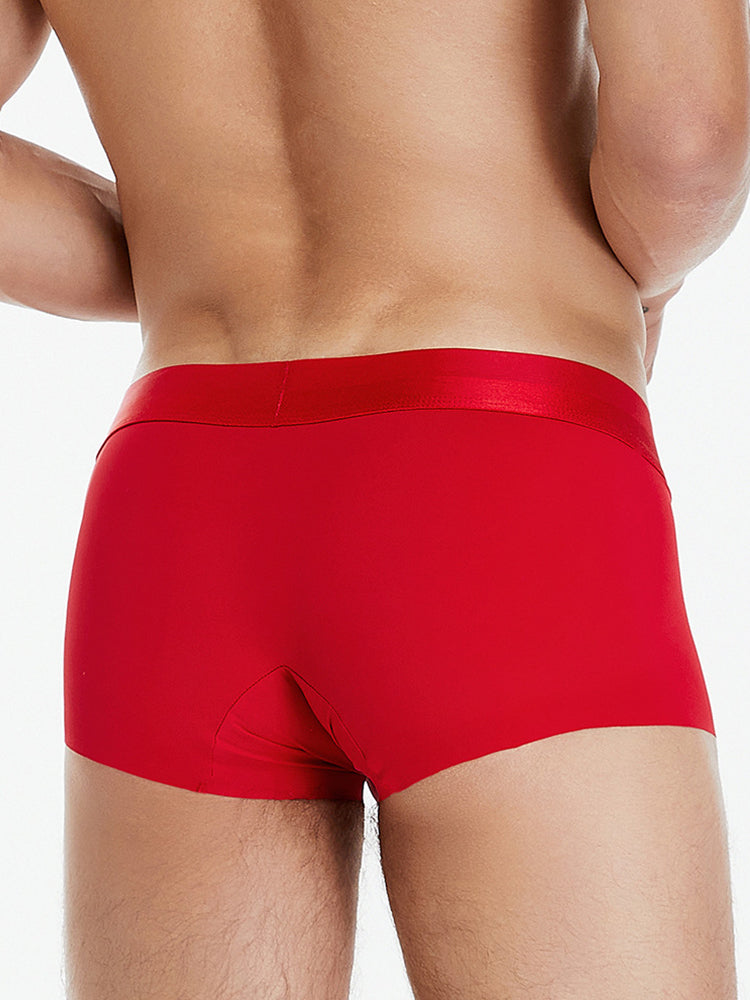 3 Pack Men's  Ice Silk Solid Color Breathable Antibacterial Trunks