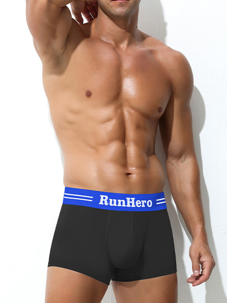 3 Pack Men's Solid Color Sports Breathable Cotton Large Pouch Boxer Briefs