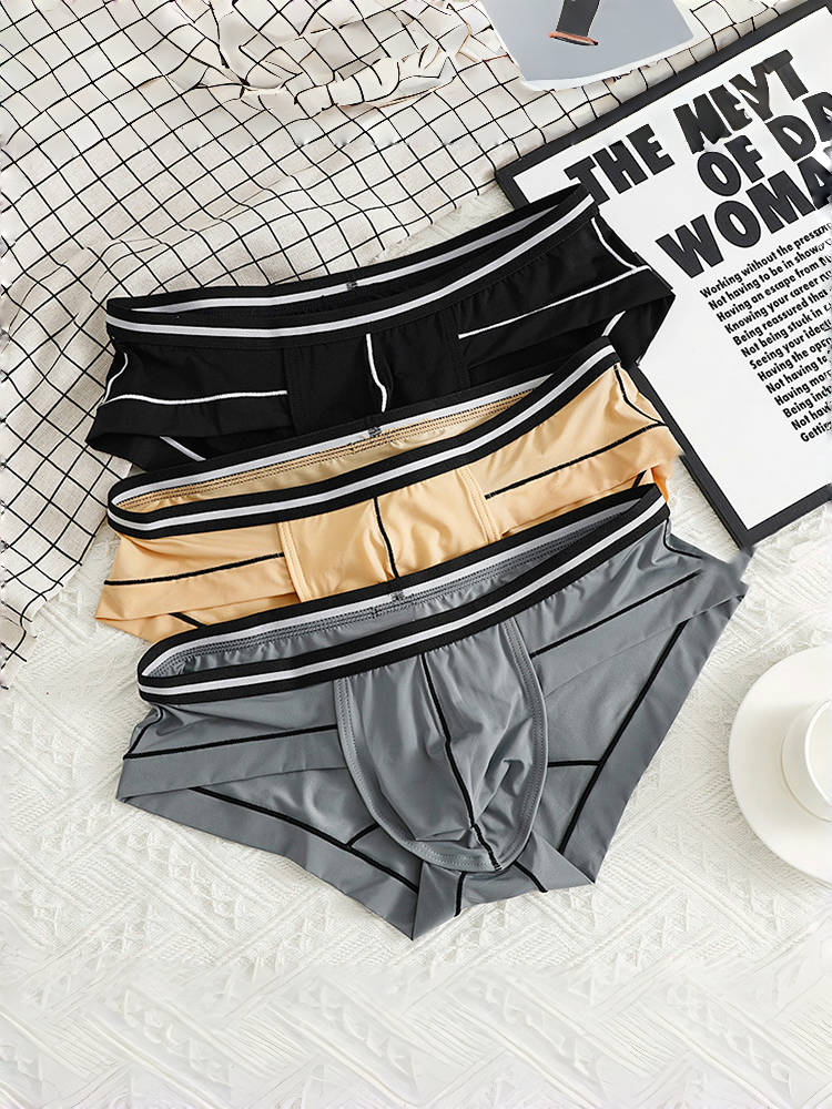 3 Pack Men's Semi-Transparent Comfortable Soft Skin-Friendly Minimalist Briefs