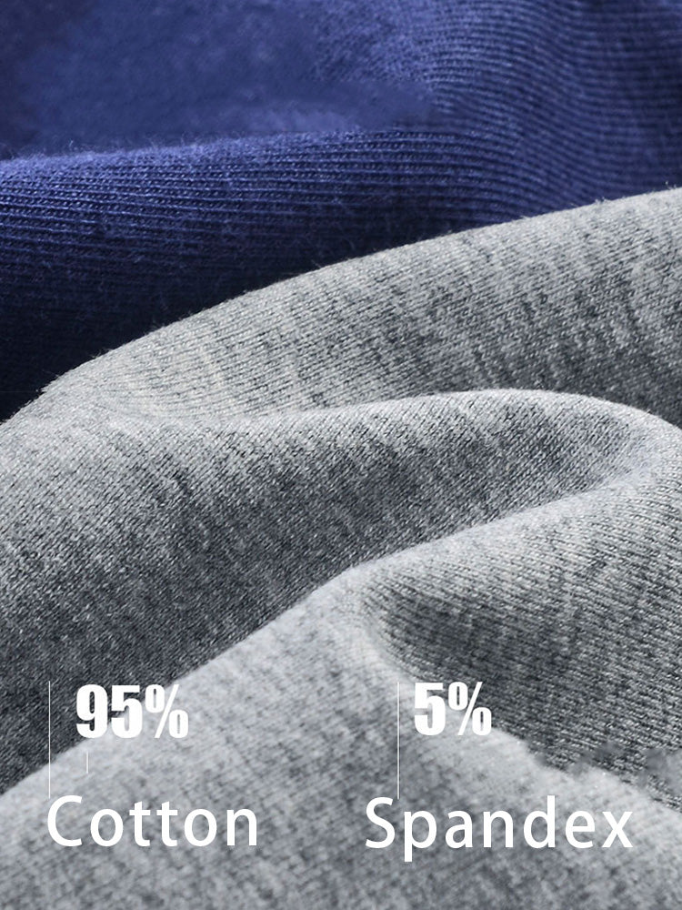 2 Pack Men's Pure Cotton Anti-Chafing Breathable Sports Boxer Briefs