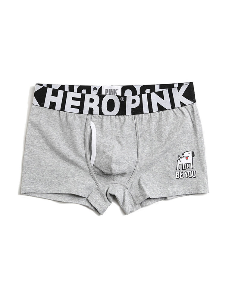 Cartoon Print Soft Cotton Trunks with Fly