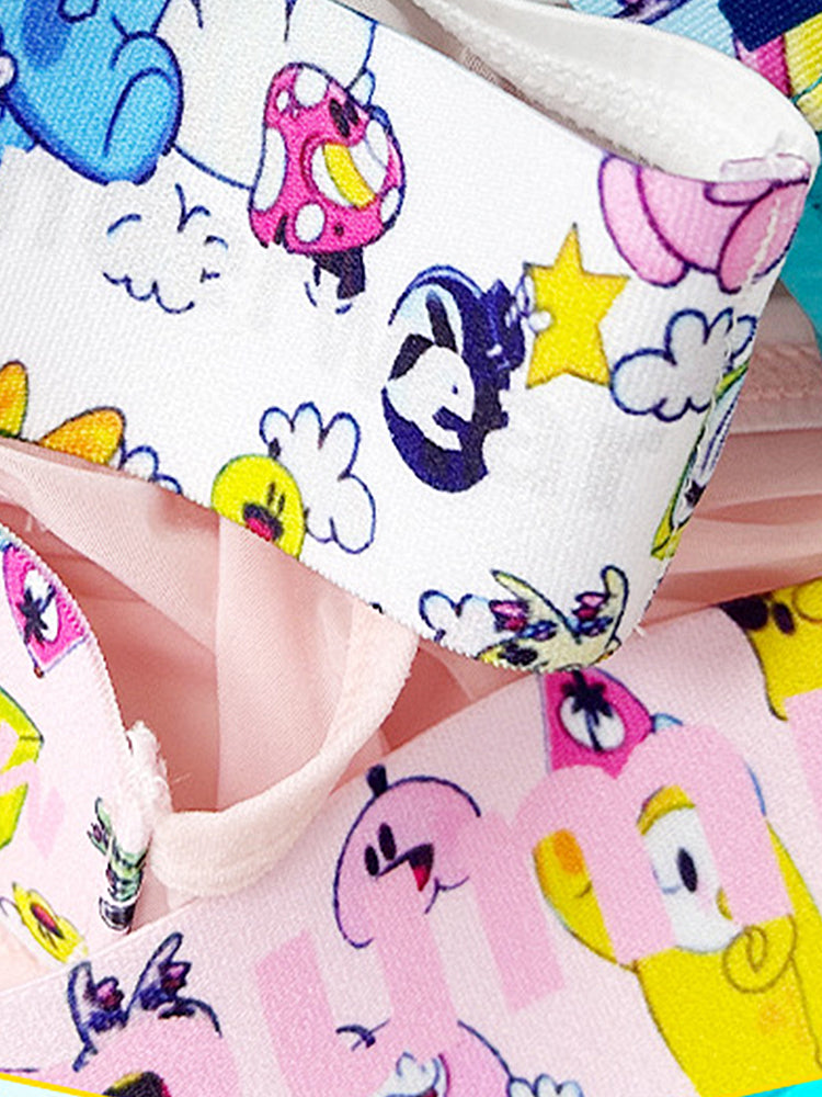 2 Pack Men's High-Cut Cartoon Waistband Breathable Semi-Transparent Bikini