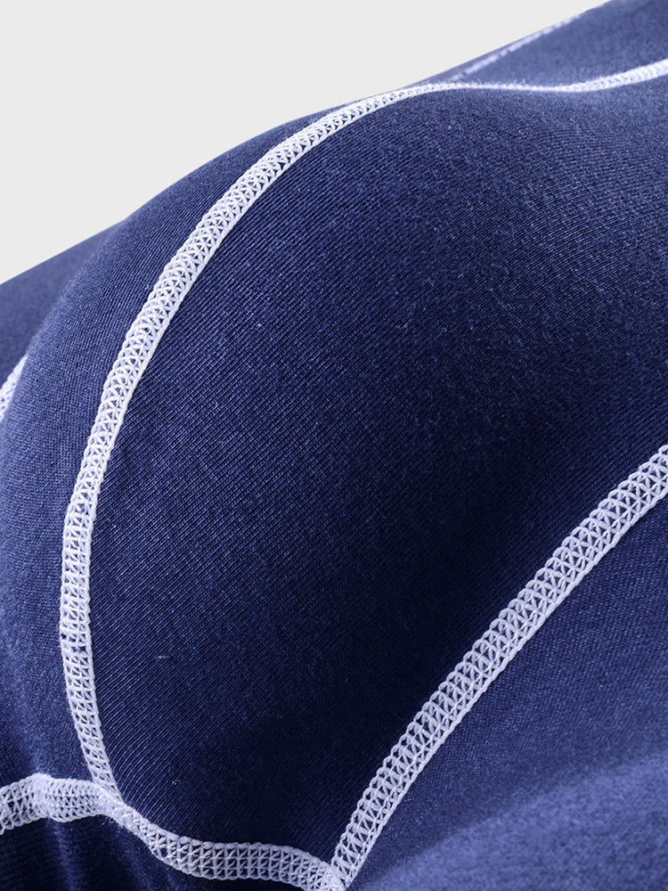 2 Pack Men's Pure Cotton Anti-Chafing Breathable Sports Boxer Briefs