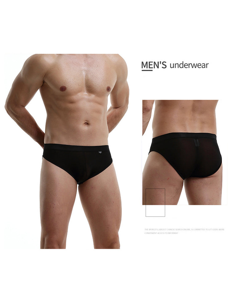 3 Pack Men's Nylon Sexy Low-Rise High-Elastic Briefs