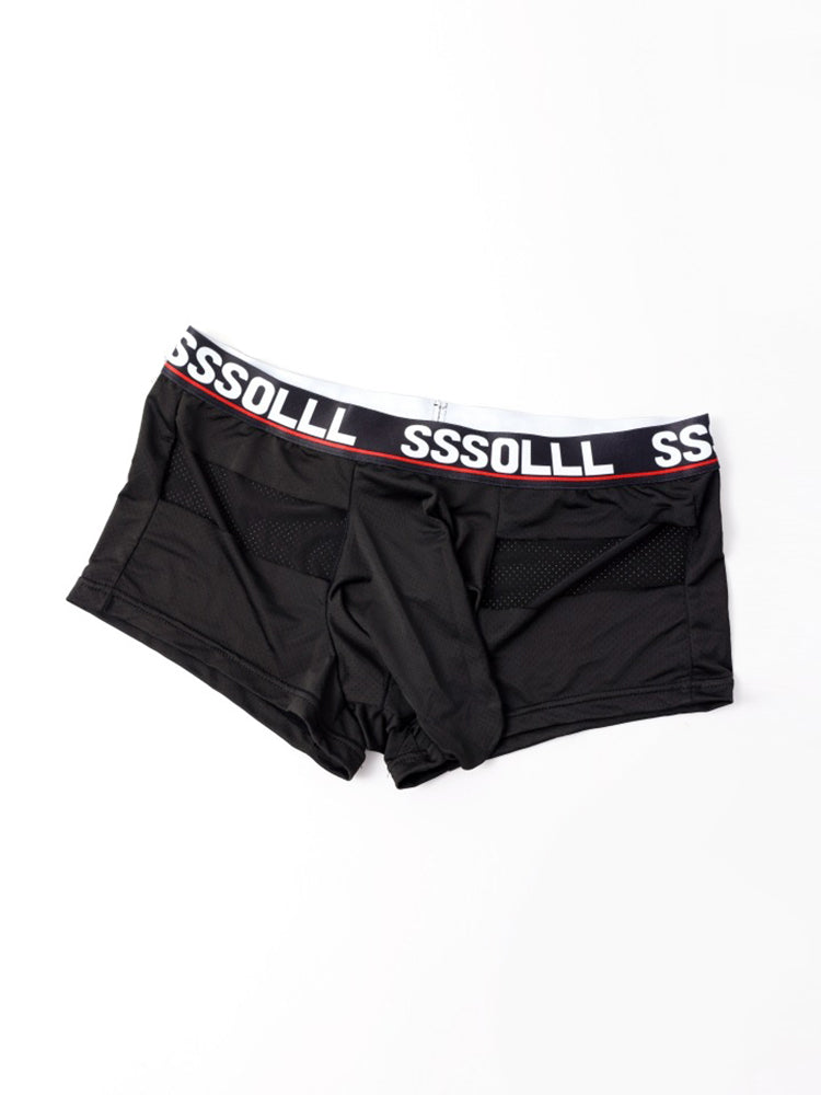 3 Pack Men's Mid-Rise Ice Silk Hollow-Out Trunks