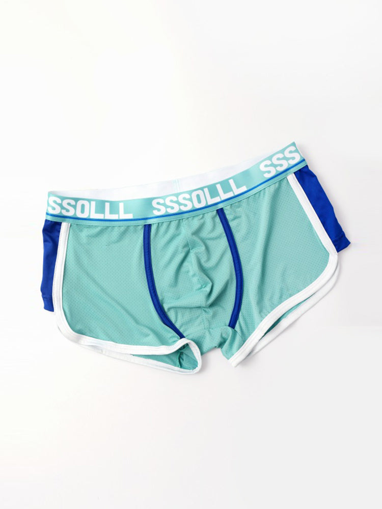 3 Pack Men's Mid-Rise Ice Silk Mesh Trunks