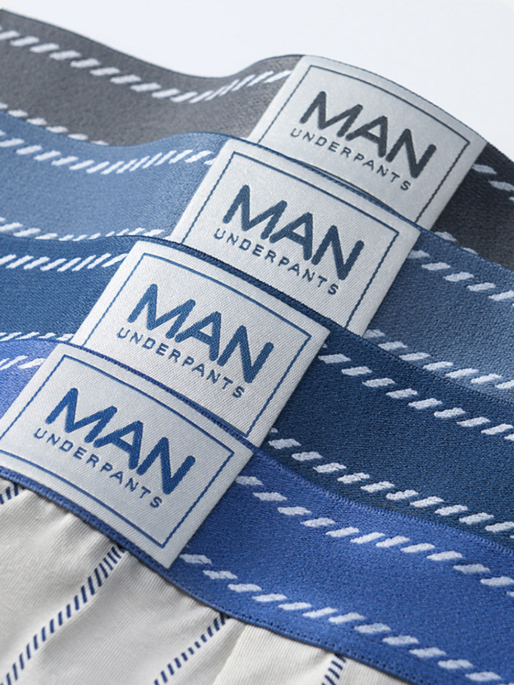 3 Pack Men's Striped Cotton Blend Trunks