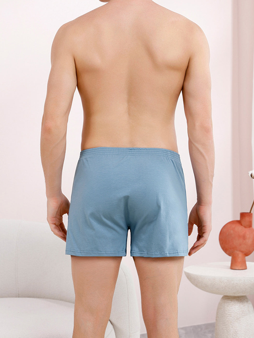 Men's Cotton Boxer Shorts With Button Fly