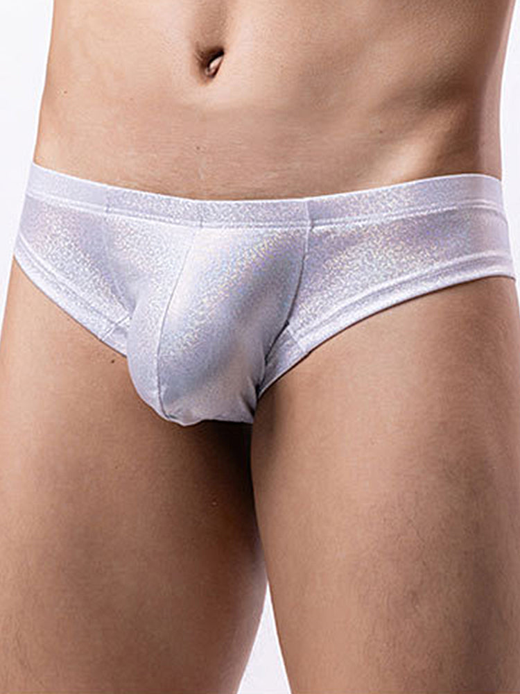 3 Pack Men's Solid Color Sparkle Briefs