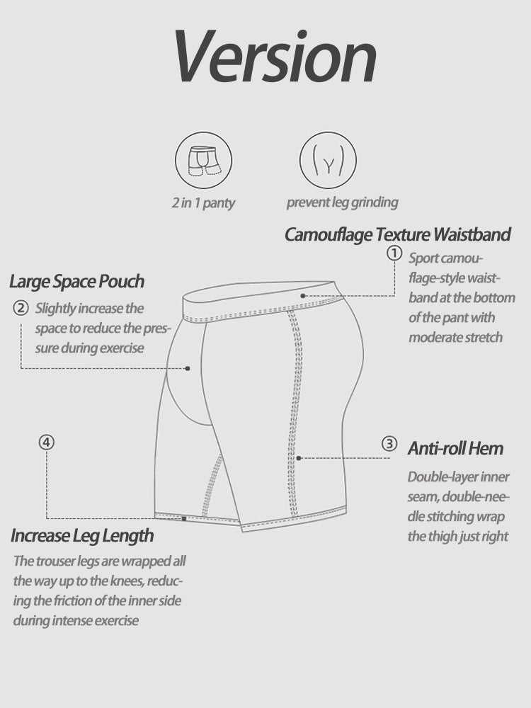 2 Pack Men's U Convex Large Support Pouch Boxers Briefs