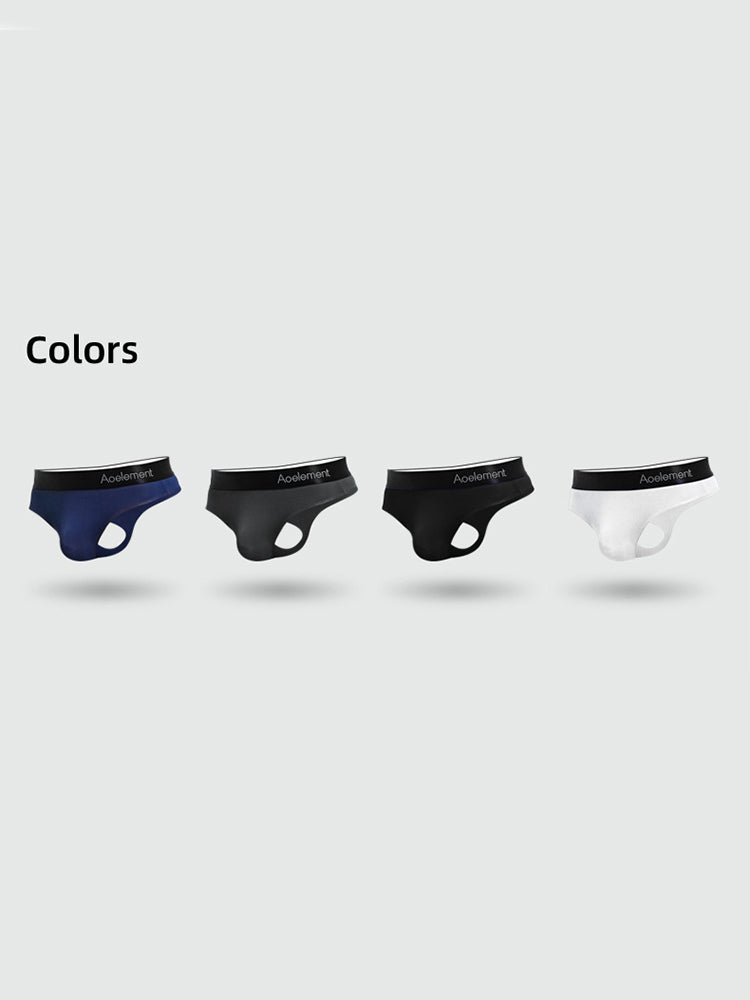 4 Pack Men's Low-Rise Stretchy U-Pouch Thongs