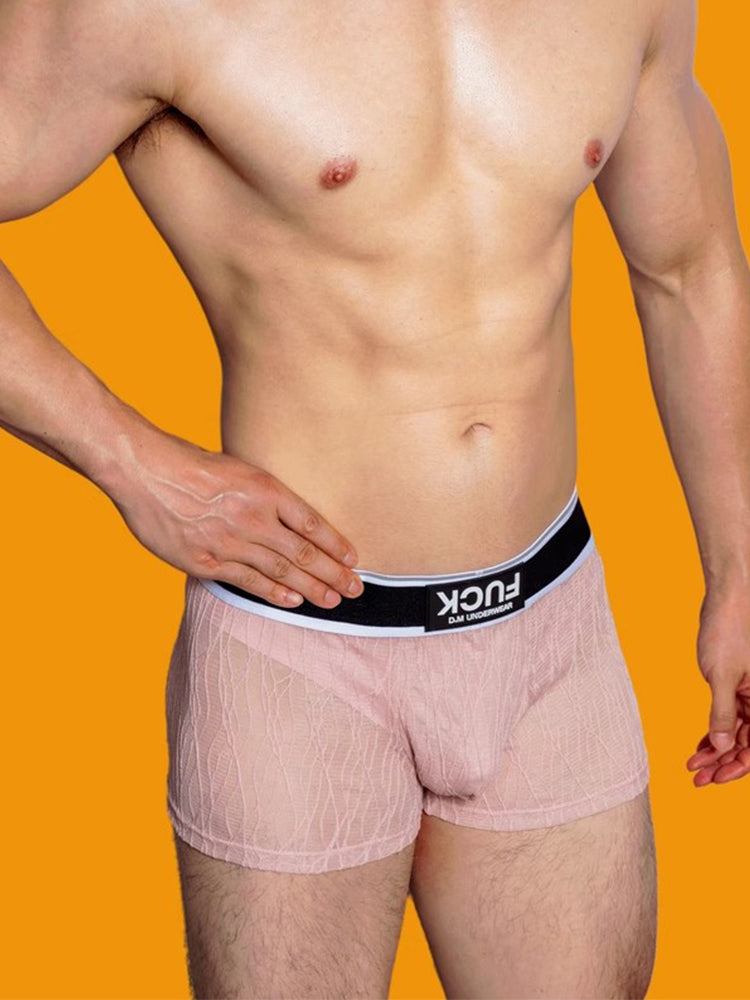 3 Pack Men's Lace Mesh Quick-Drying Breathable Solid Color Trunks