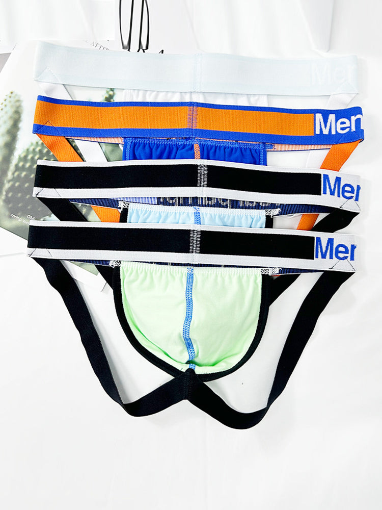 2 Pack Men's 3D Pouch Open-Back Jockstraps