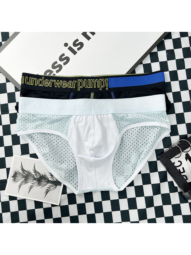 2 Pack Men's Mesh Loose Fit Sport Low-Rise Briefs