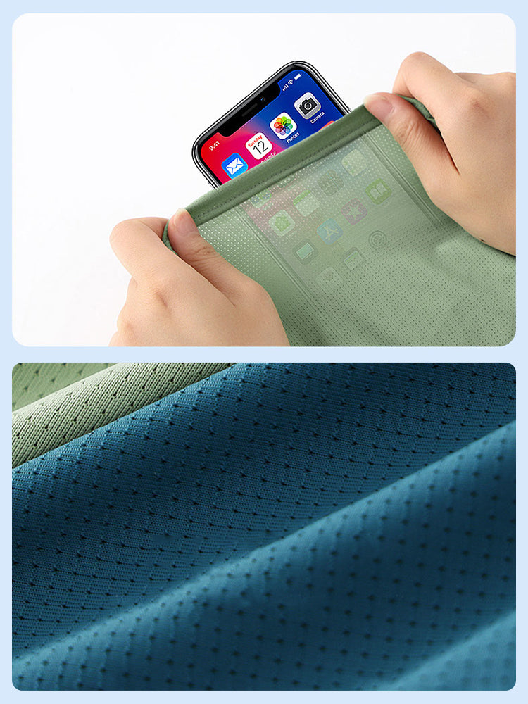 Men's Ice Silk Raised Opening Culottes Mesh Plus Length Boxer Briefs