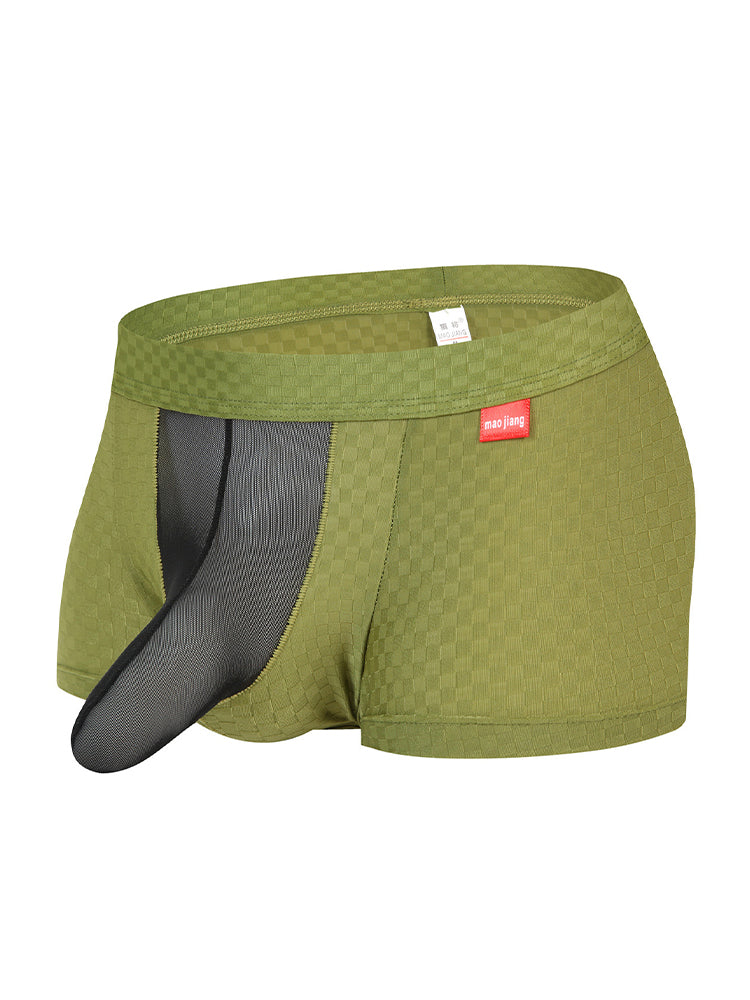 2 Pack Men's U-Pouch Ice Silk Sexy Trunks