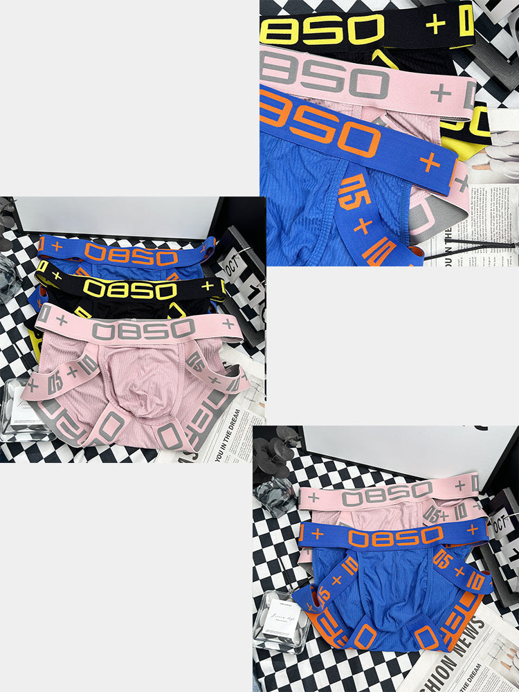 2 Pack Men's Breathable Personalized Low-Rise High-Elastic Briefs