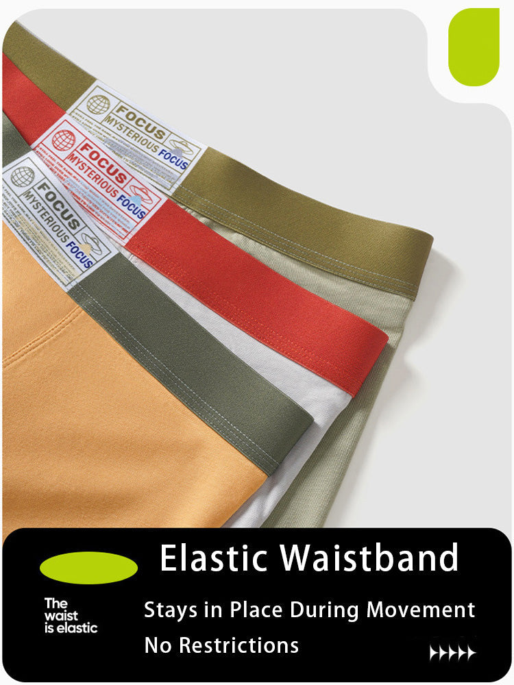 3 Pack Men's Cotton Breathable Antibacterial Quick-Dry U-Shaped Trunks