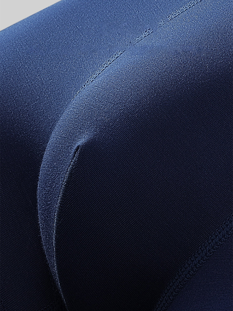 4 Pack Men's Solid Color Separation Pouch Style Separated Breathable Rayon Trunks