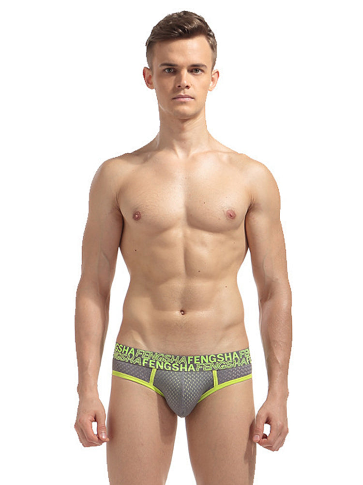 2-pack Men's Breathable Mesh Briefs with U-shaped Convex Pockets