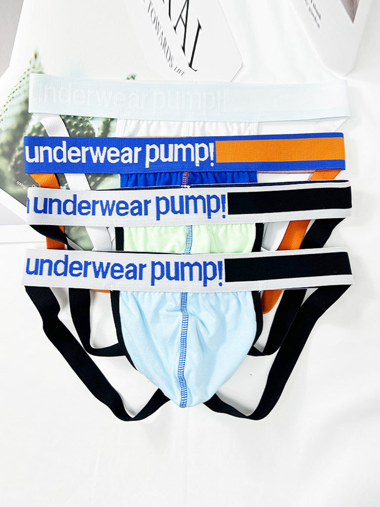 2 Pack Men's 3D Pouch Open-Back Jockstraps