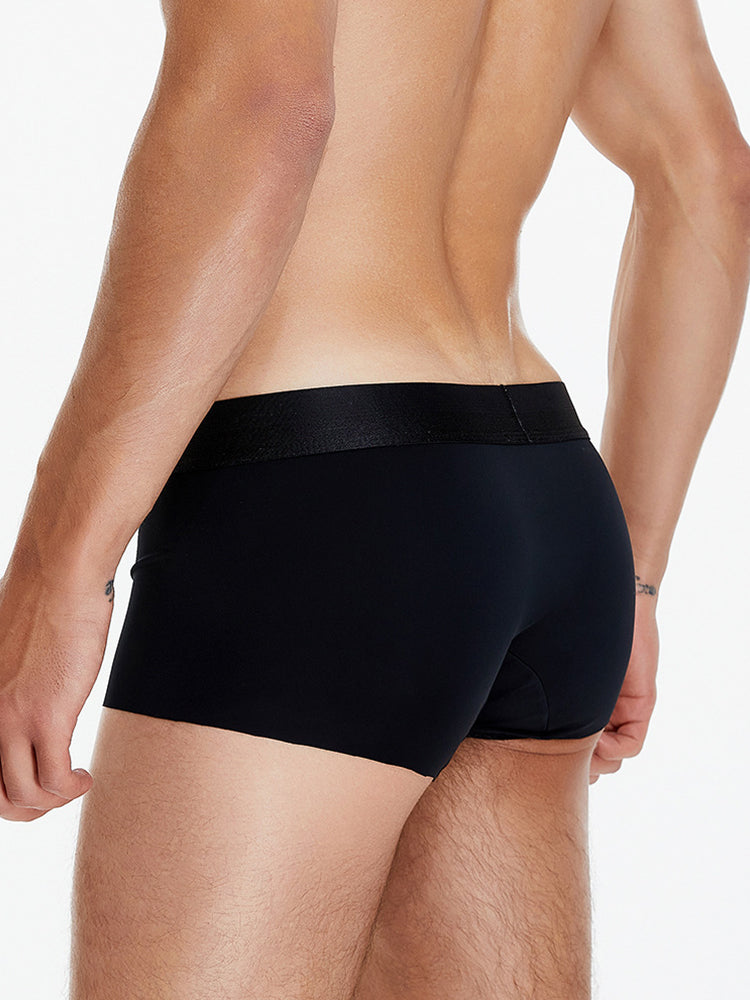 3 Pack Men's  Ice Silk Solid Color Breathable Antibacterial Trunks
