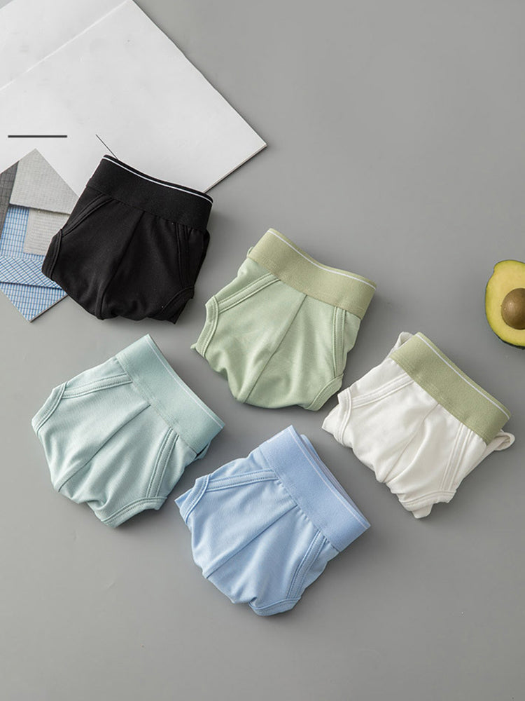 4 Pack Men's Modal Skin-Friendly Solid Color Mid-Rise Briefs
