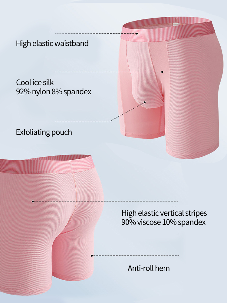 2 Pack Men's Anti-friction Sports Long Nylon Mesh Briefs