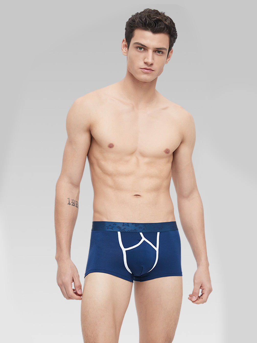 3 Pack Men's U Pouch Contour Patchline Trunks