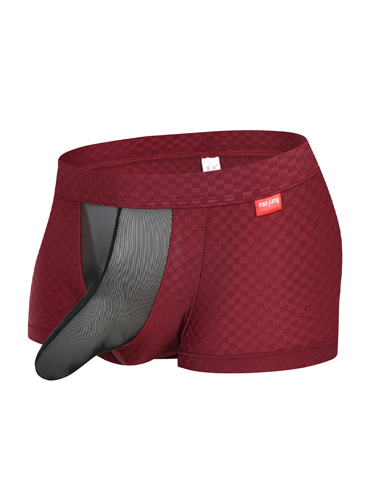 2 Pack Men's U-Pouch Ice Silk Sexy Trunks