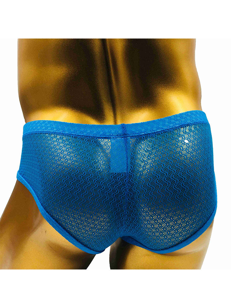 2 Pack Men's Low-Rise Lace Semi-Transparent Trunks