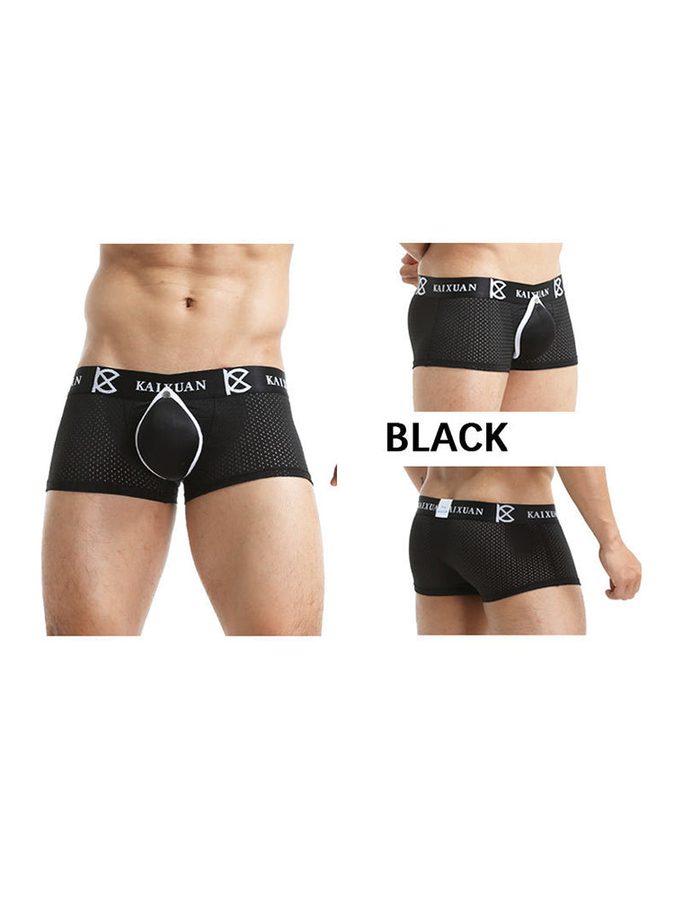 2-pack Men's Sexy Detachable Curled Cup Snap Hip Boxer Briefs