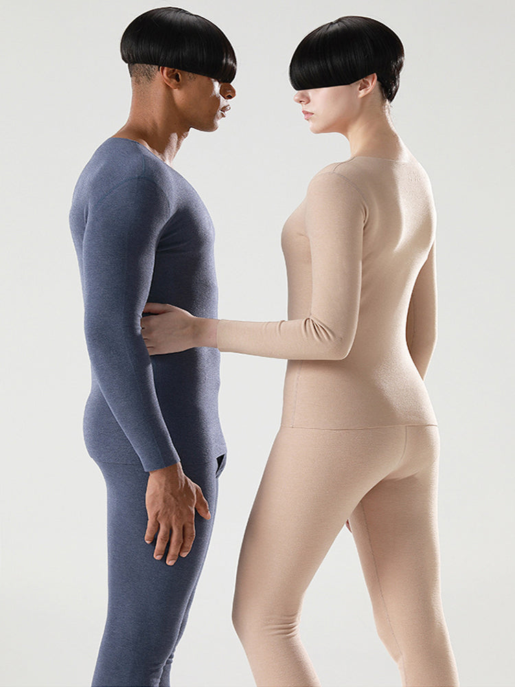 Men's Soft Seamless Thermal Sets With Fly