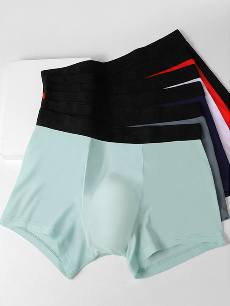 4 Pack Men's Silky Thin Seamless Trunks