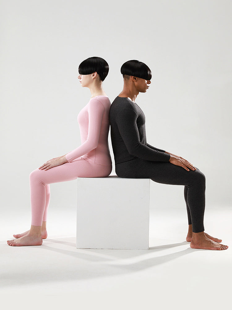 Men's Soft Seamless Thermal Sets With Fly