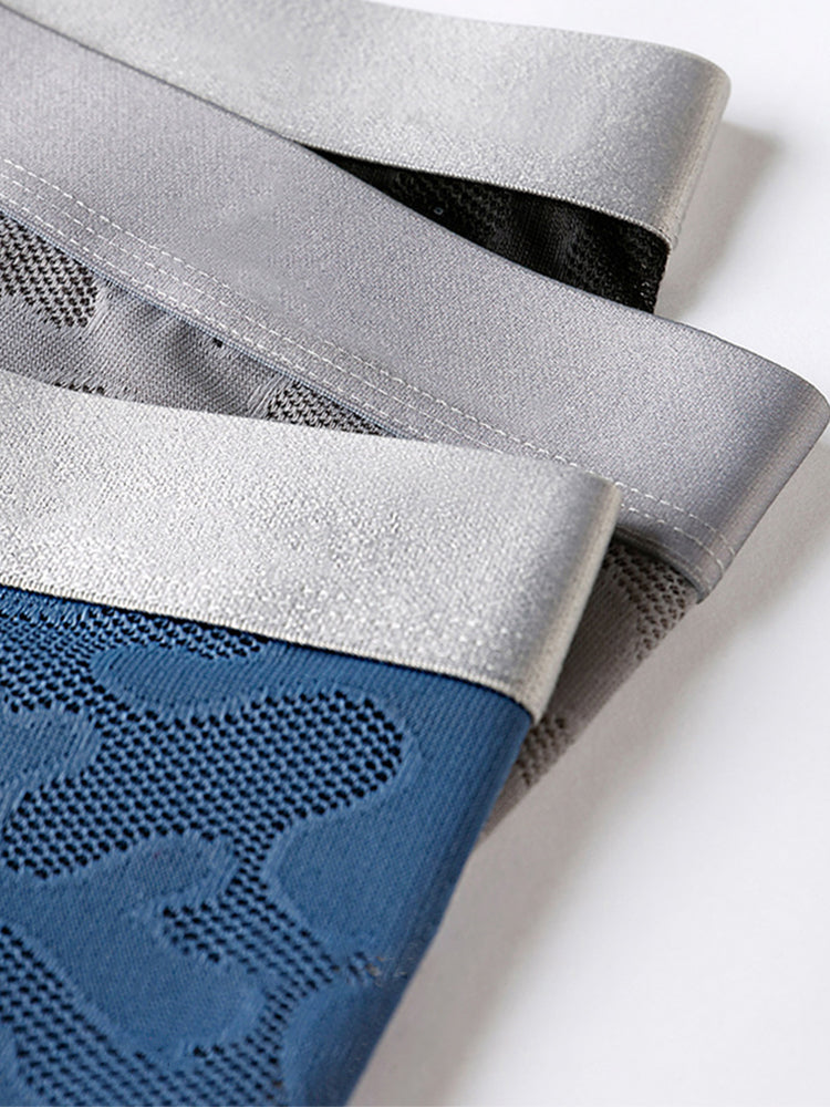 3 Pack Men's Graphene Anti-Bacterial Hollow Lace Ultra-Thin Trunks