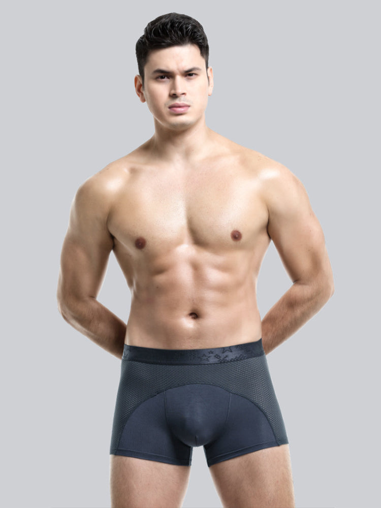 3 Pack Men's Ice Silk Sports Breathable Boxer Briefs