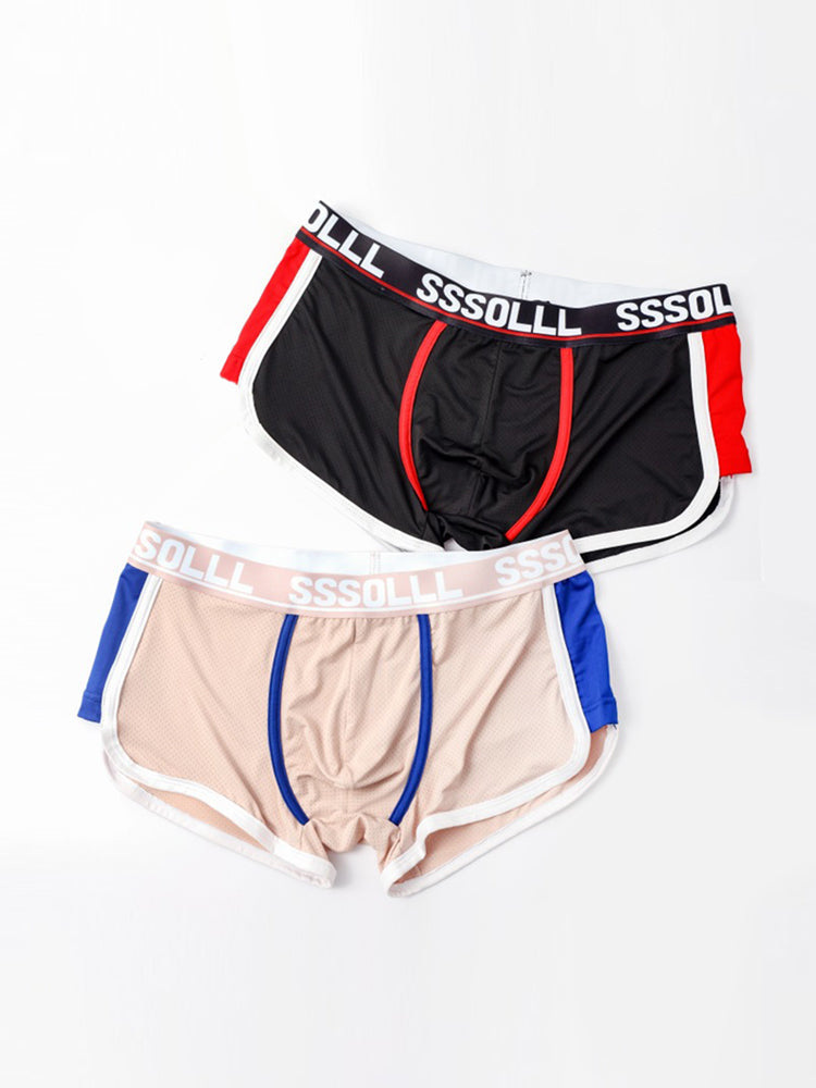 3 Pack Men's Mid-Rise Ice Silk Mesh Trunks