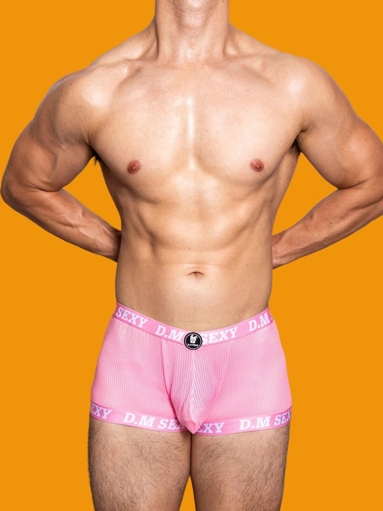 2 Pack Men's Low Waist Mesh Breathable Sports Trunks