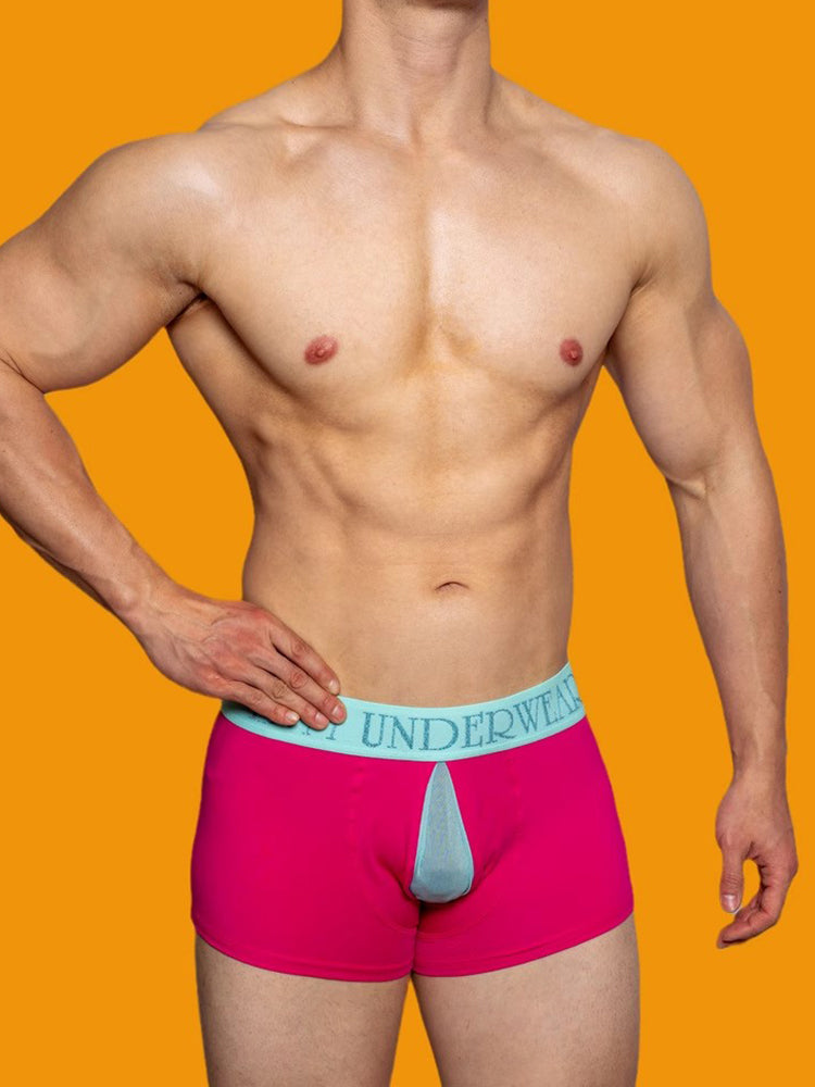 2 Pack Men's Mesh Transparent Open-Cut Cotton Mesh Trunks