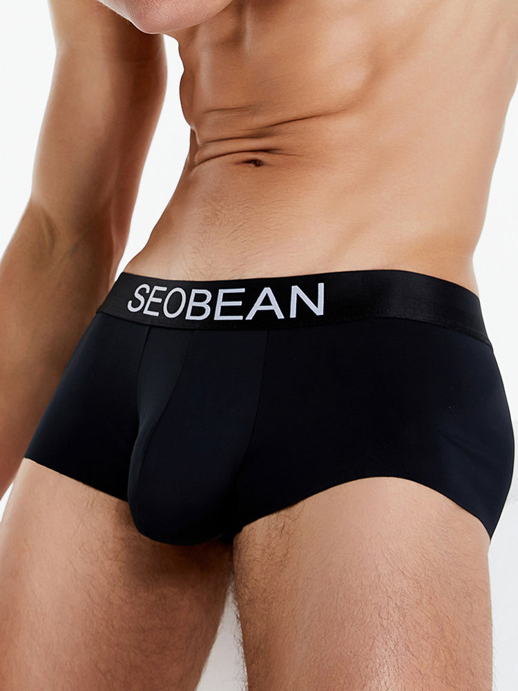 3 Pack Men's  Ice Silk Solid Color Breathable Antibacterial Trunks