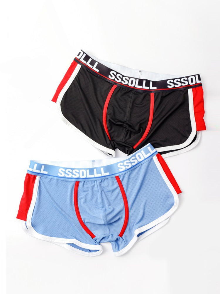 3 Pack Men's Mid-Rise Ice Silk Mesh Trunks