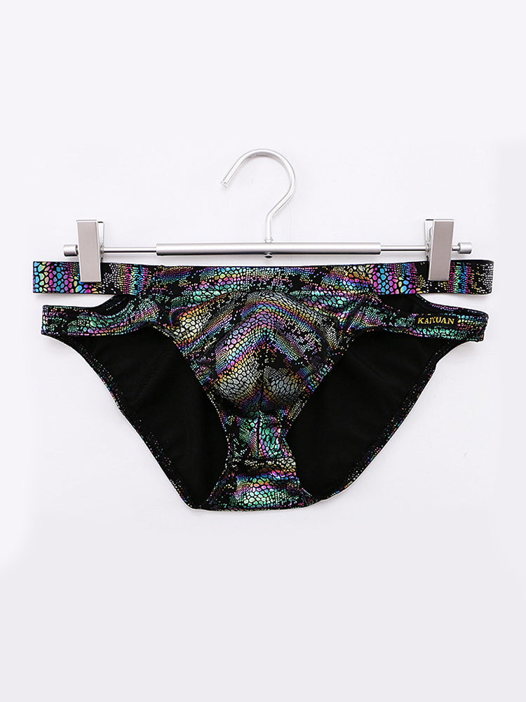 2-pack Men's Snake Print Hollow Briefs