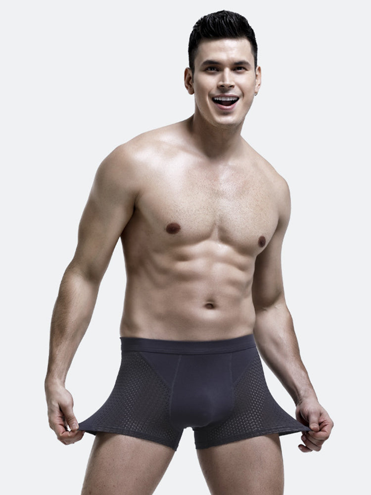 4 Pack Men's Ice Silk Cooling Mesh Trunks