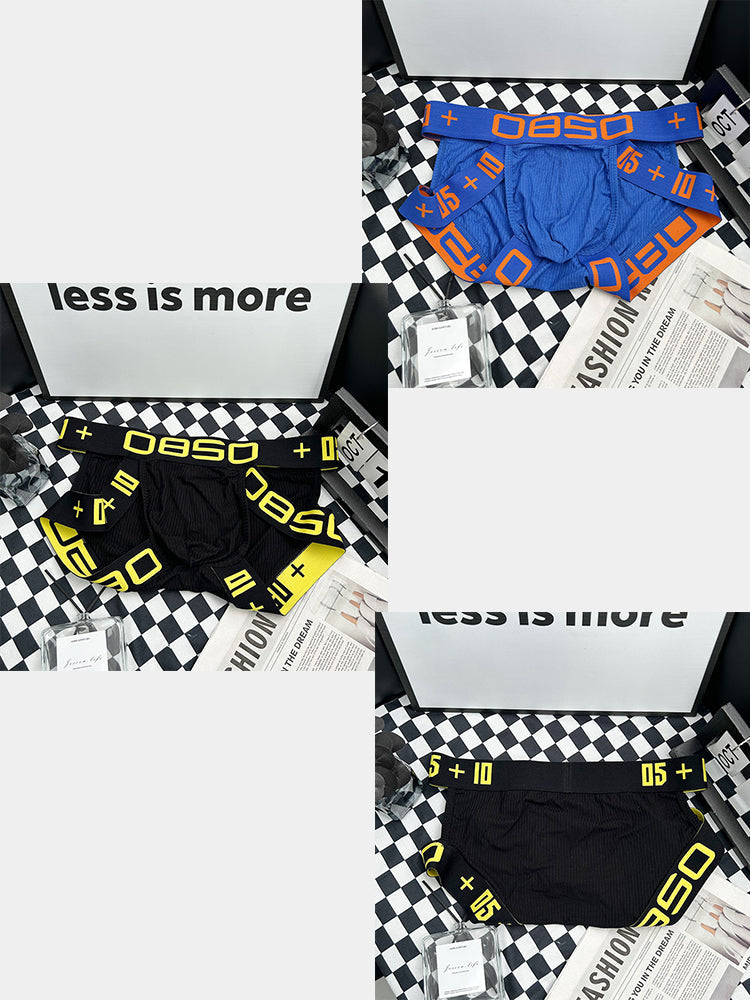 2 Pack Men's Breathable Personalized Low-Rise High-Elastic Briefs