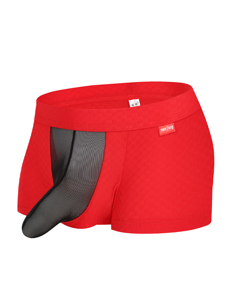 2 Pack Men's U-Pouch Ice Silk Sexy Trunks