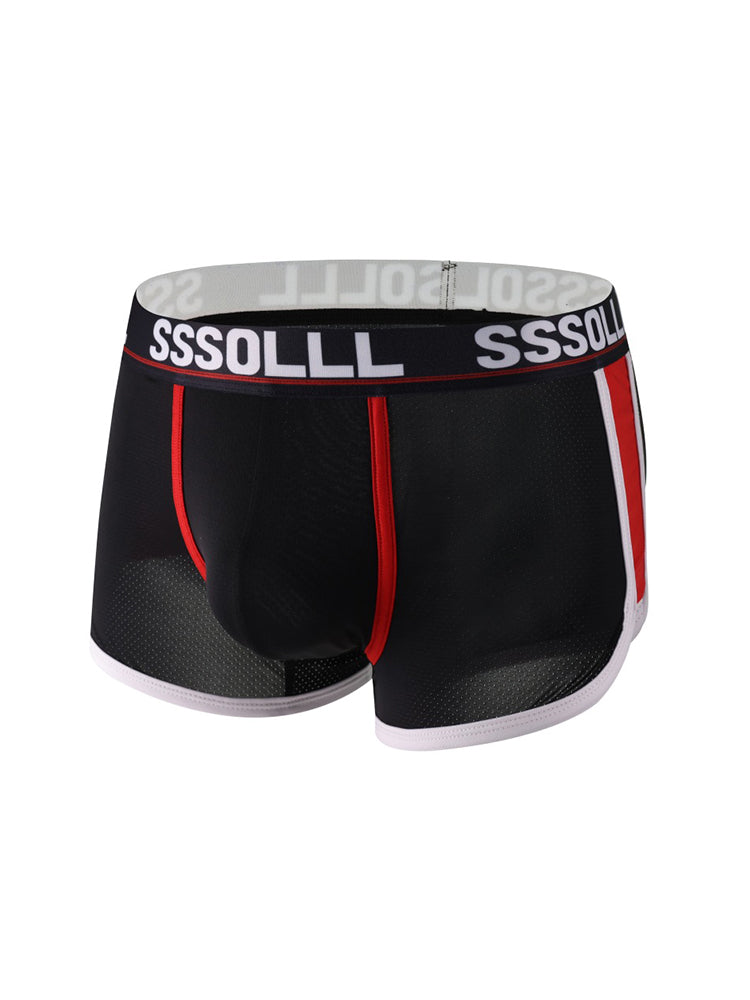 3 Pack Men's Mid-Rise Ice Silk Mesh Trunks