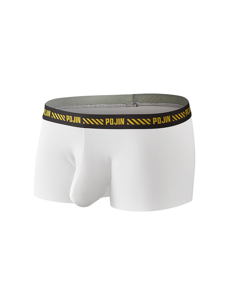 3 Pack Men's Seamless Ice Silk U-Pouch Low Waist Sexy Breathable Trunks