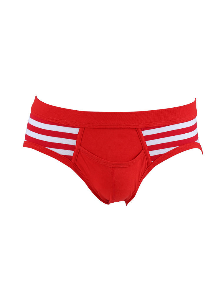 4 Pack Men's Mid-Rise Cotton Striped Briefs