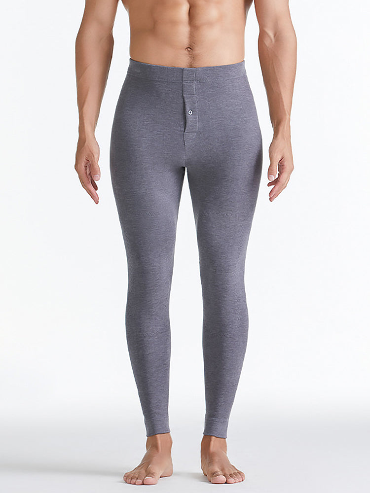 Men's Winter Thermal Long Johns With Button Fly
